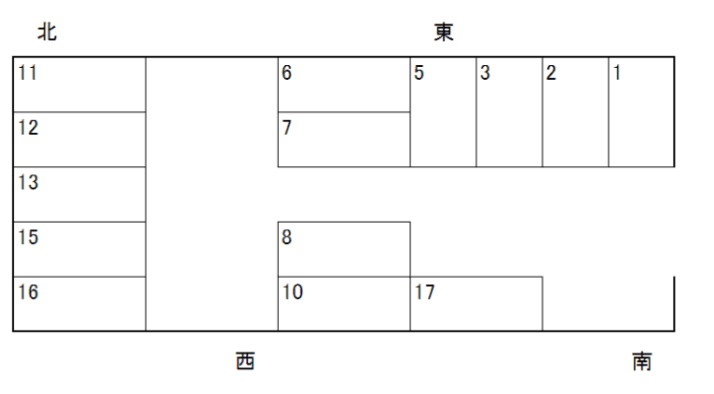 久方パーキングⅡの駐車配置図