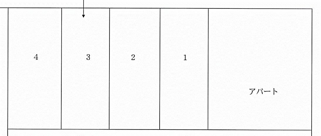 Y駐車場(シングルハウス横)の駐車配置図