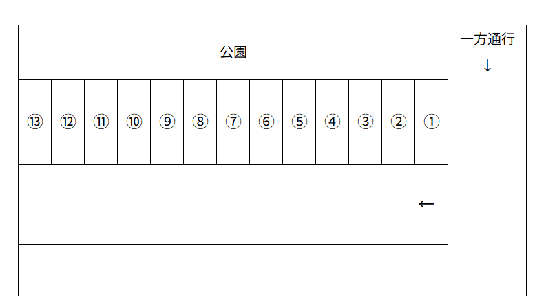 玉河駐車場の駐車配置図