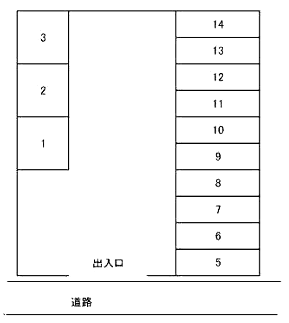 吉田幸谷駐車場の駐車配置図