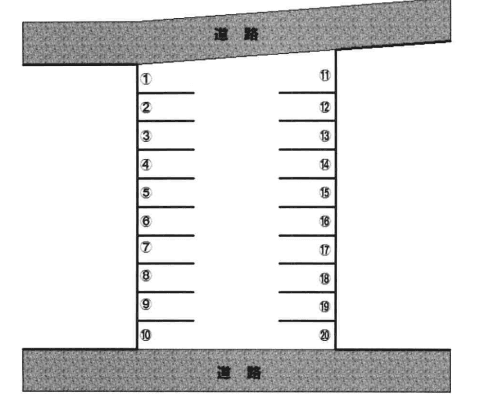 安橋駐車場の駐車配置図