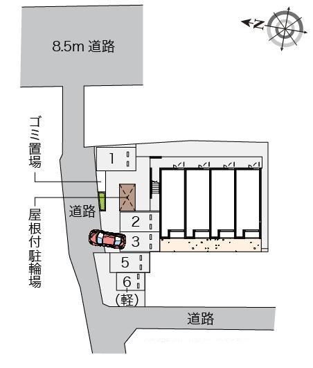 プランドール(55736)　敷地外駐車場の駐車配置図