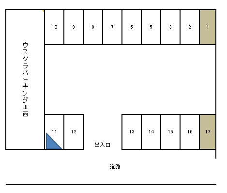 ウスクラパーキングⅢ東の駐車配置図