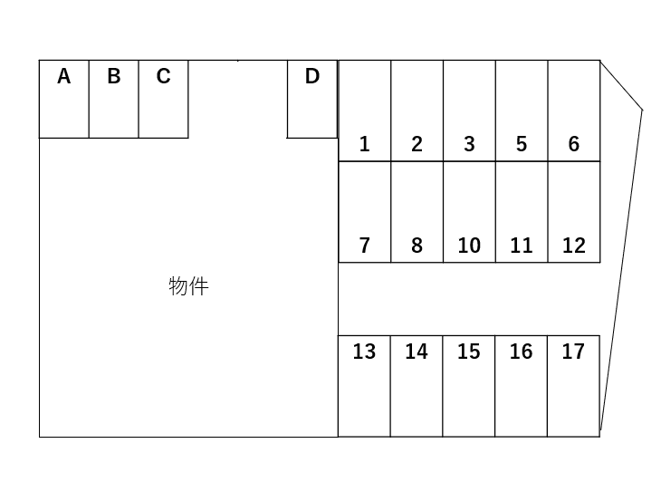 ドミールｉ月極駐車場の駐車配置図