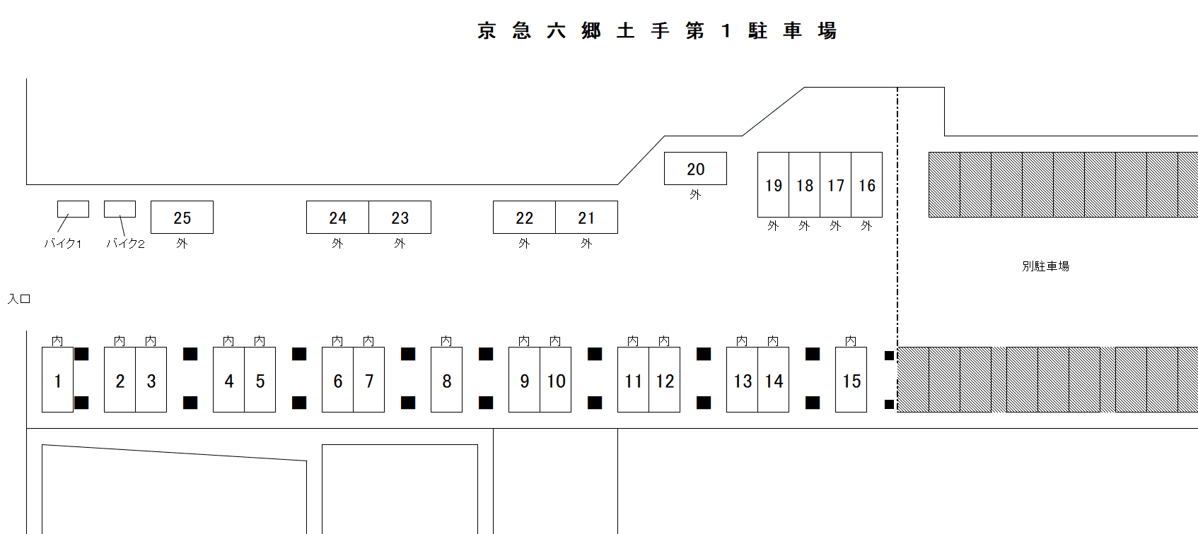 京急六郷土手第１の駐車配置図
