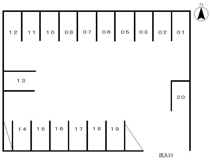 宮𥔎駐車場（羽根東町）の駐車配置図