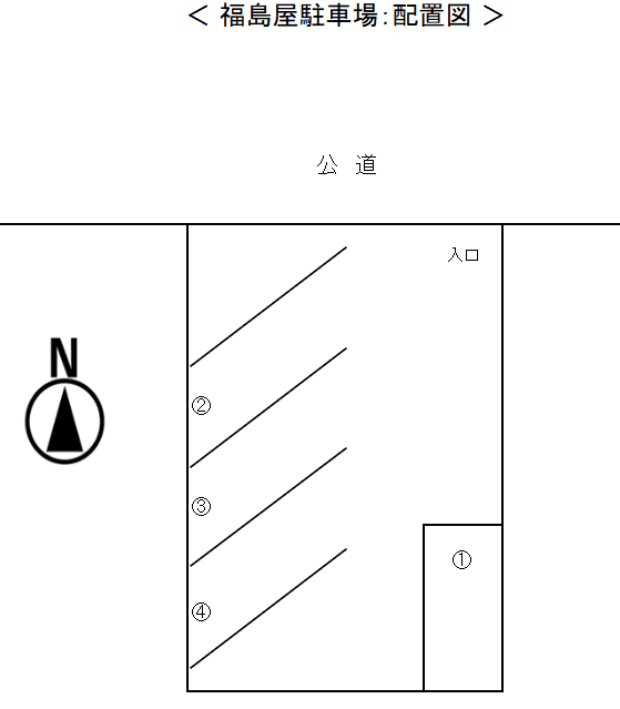 泉町福島屋駐車場の駐車配置図