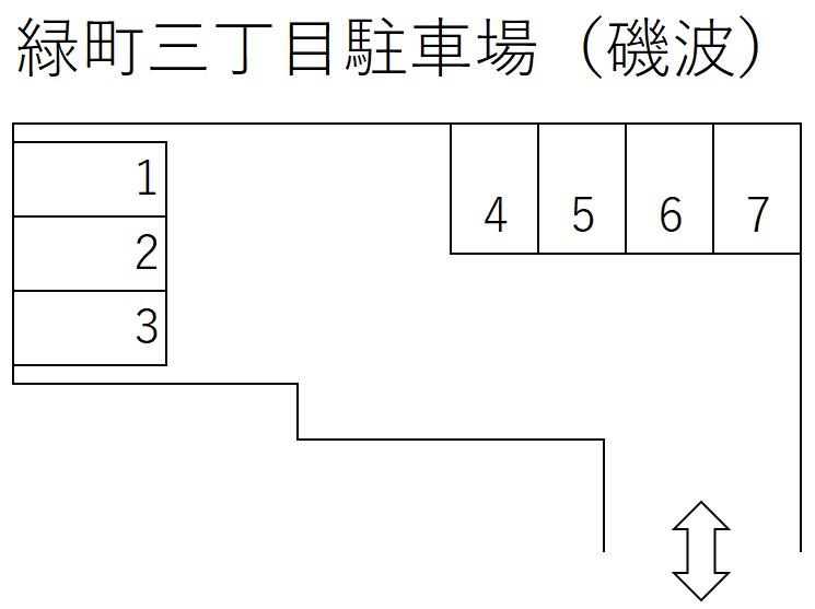緑町三丁目駐車場 No.77の駐車配置図