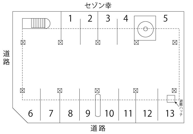 セゾン幸の駐車配置図