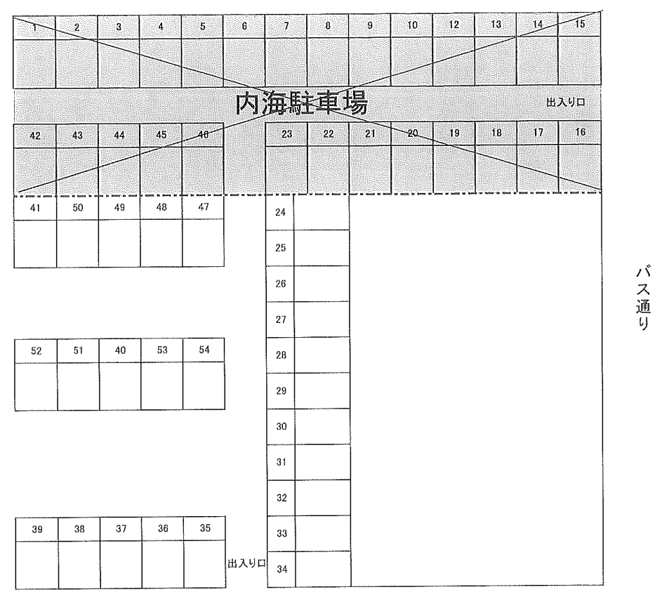 相原駐車場（四之宮1丁目）の駐車配置図
