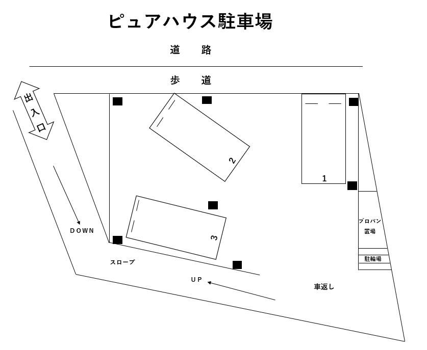 ピュアハウス駐車場の駐車配置図