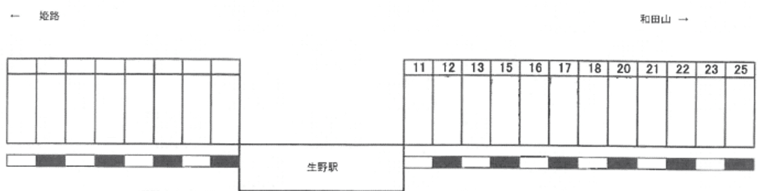 ラクピーライト生野駅の駐車配置図