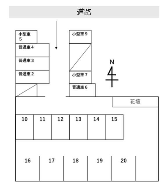 姫路市四郷町パーキングの駐車配置図