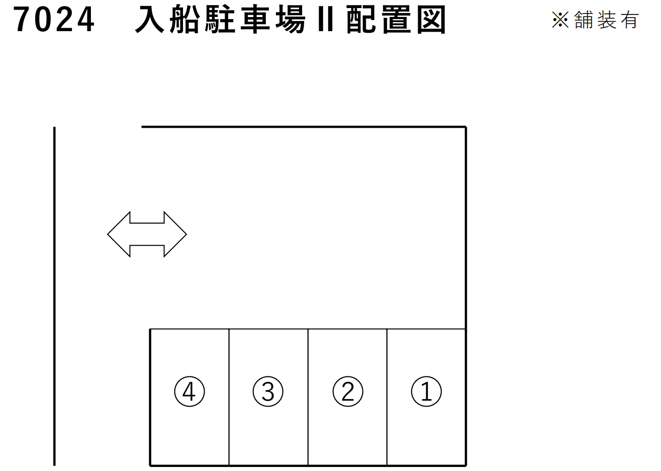 入船駐車場Ⅱの駐車配置図
