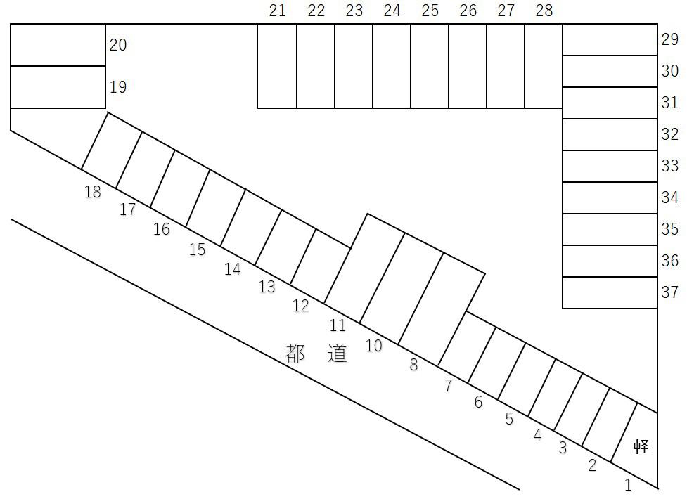 白石裕輝第1駐車場の駐車配置図