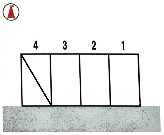 三条駐車場の駐車配置図