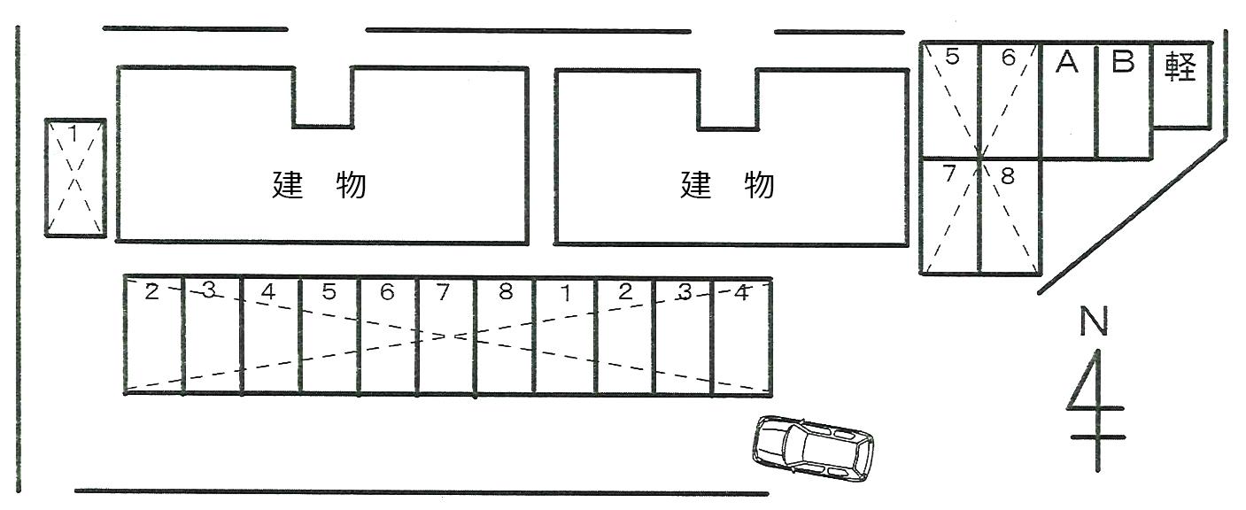 浜松市中央区和田町303-4駐車場の駐車配置図