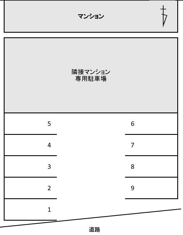 春江町境２２０１パーキングの駐車配置図
