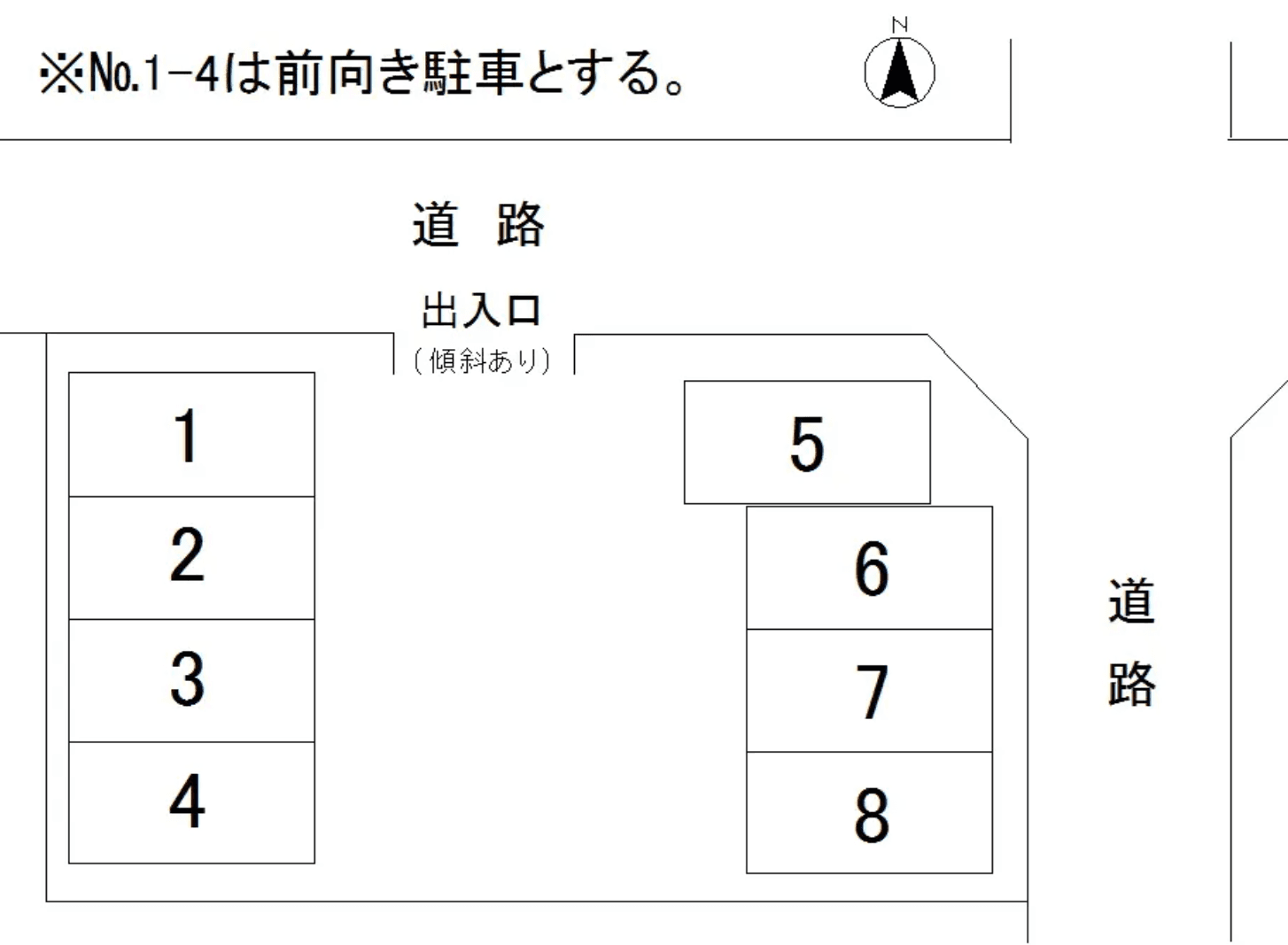真土神社伊藤月極駐車場の駐車配置図