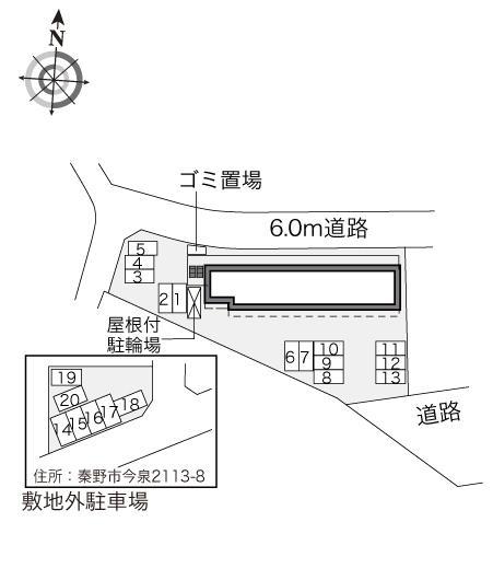 ソワ　メゾンⅢ(33180)　敷地外駐車場の駐車配置図