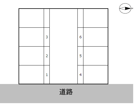 帯山月極駐車場の駐車配置図