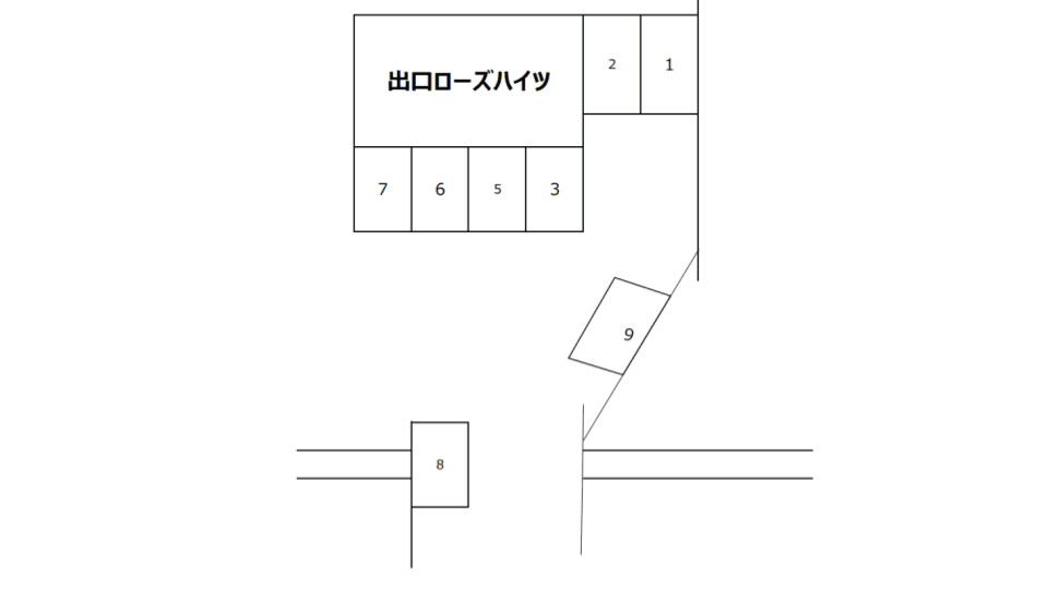 出口ローズハイツの駐車配置図