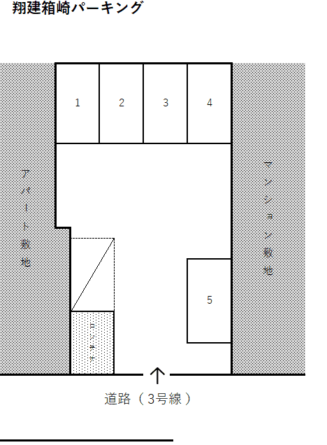 翔建箱崎月極駐車場の駐車配置図