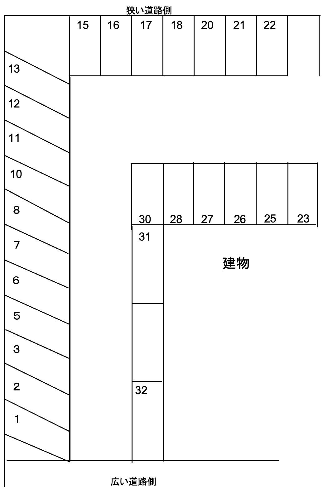 宮崎ガレージの駐車配置図