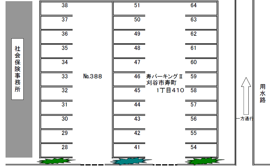 寿パーキングⅡの駐車配置図