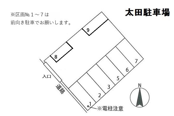太田駐車場の駐車配置図