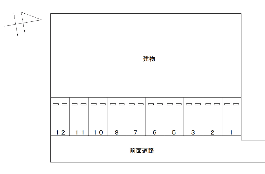 FKカモミール南駐車場の駐車配置図
