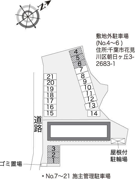 カワシマⅡ(32623)　敷地外駐車場の駐車配置図