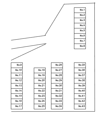 原市　石井駐車場の駐車配置図