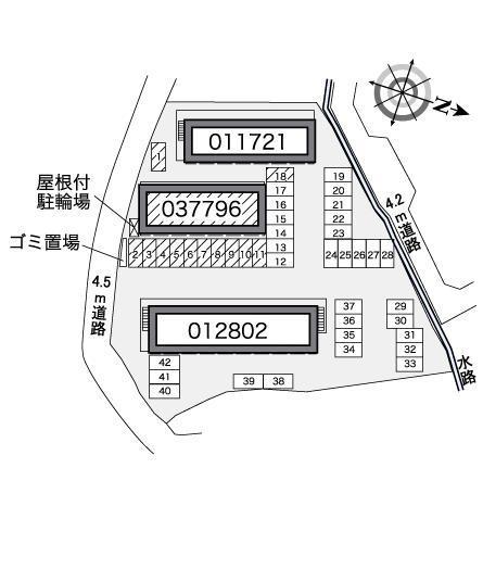 ＹＯＳＨＩＤＡ　Ⅲ(37796)の駐車配置図