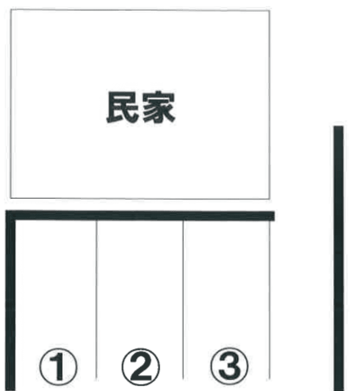 第２関上駐車場の駐車配置図