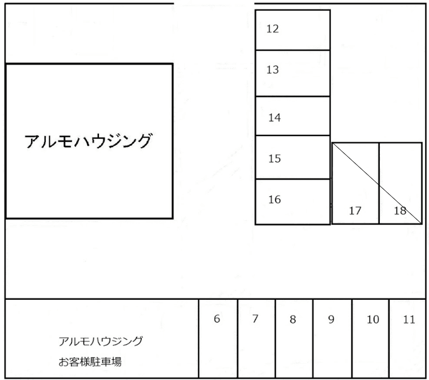 アルモ月極駐車場の駐車配置図