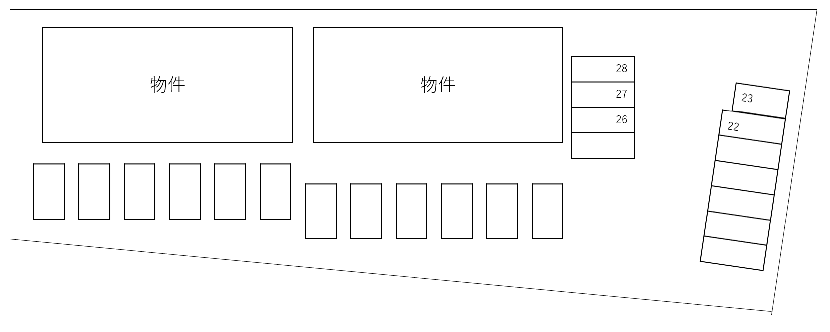 ハーベストＡ・Ｂ別駐車場の駐車配置図