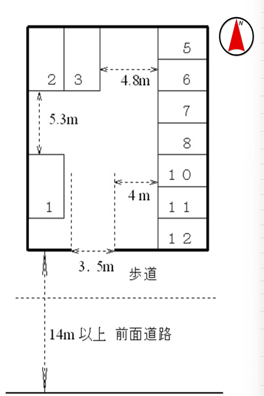 楠葉須藤モータープールの駐車配置図