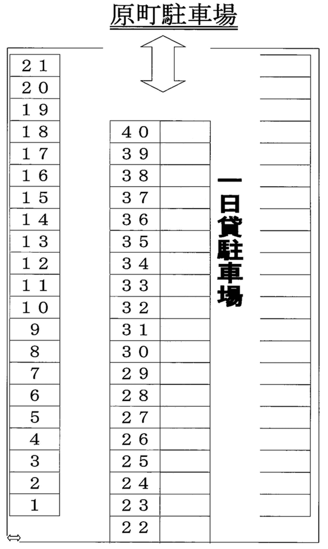 原町駐車場の駐車配置図
