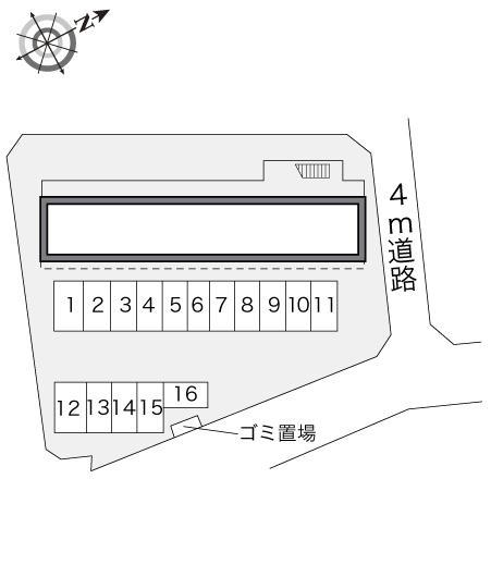 オオムラサキ嵐山(16410)の駐車配置図