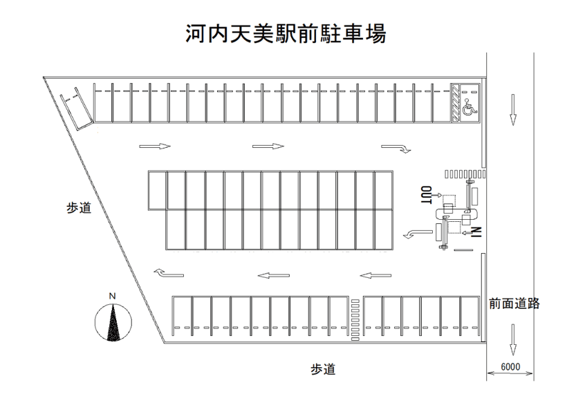 河内天美駅前駐車場の駐車配置図
