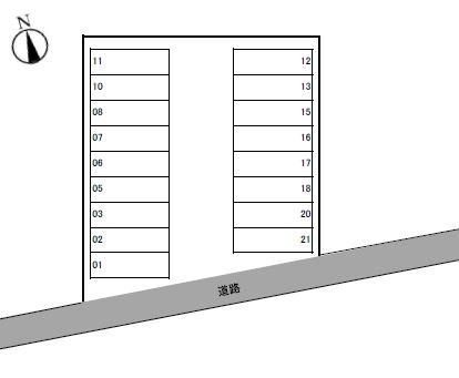 三輪須先パークの駐車配置図