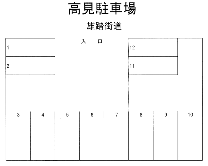 高見駐車場の駐車配置図