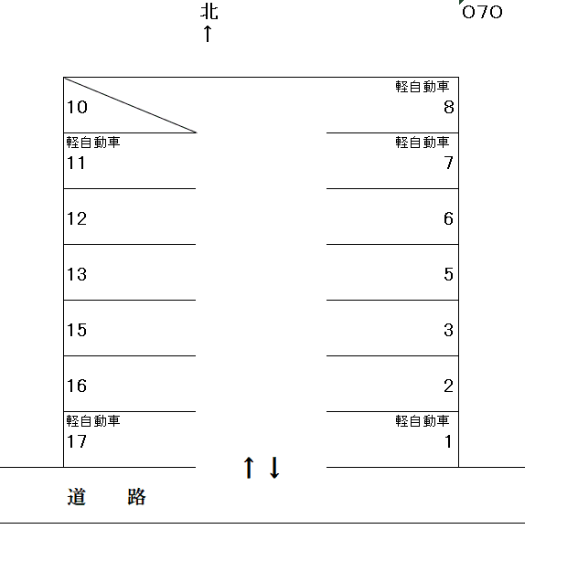 岩倉－70の駐車配置図