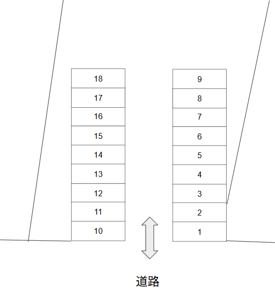 グレイス第３月極駐車場の駐車配置図