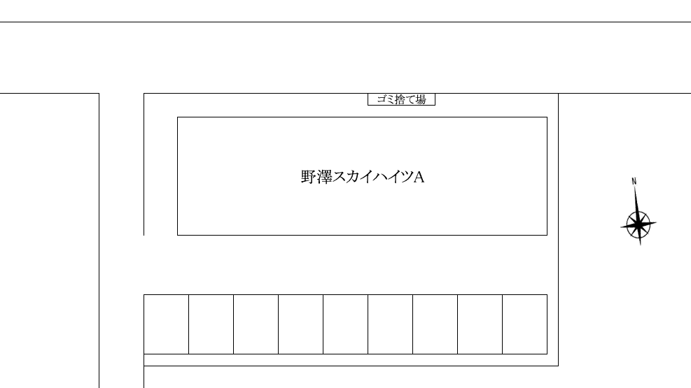 野澤スカイハイツAの駐車配置図