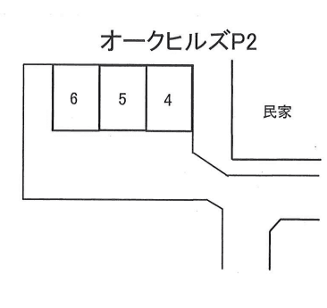 オークヒルズＰ２の駐車配置図