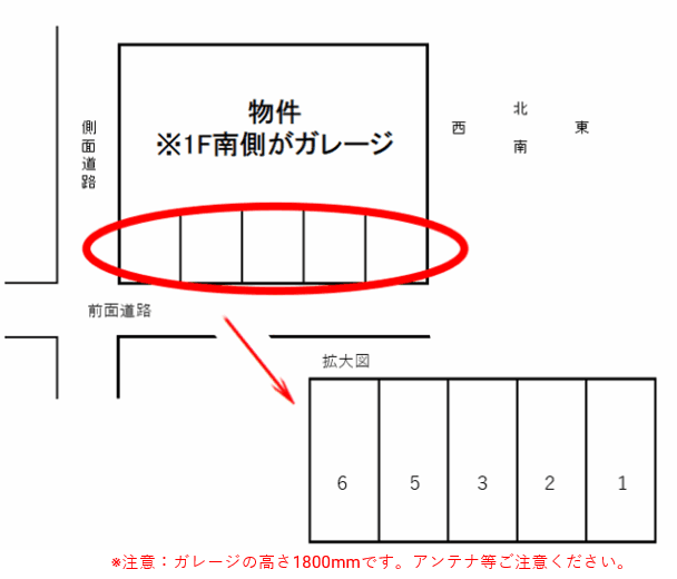 フラット・ユー　ガレージの駐車配置図