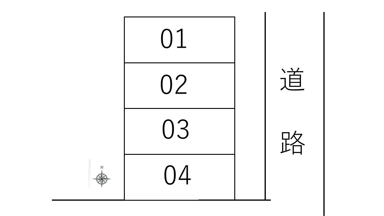 西町駐車場の駐車配置図