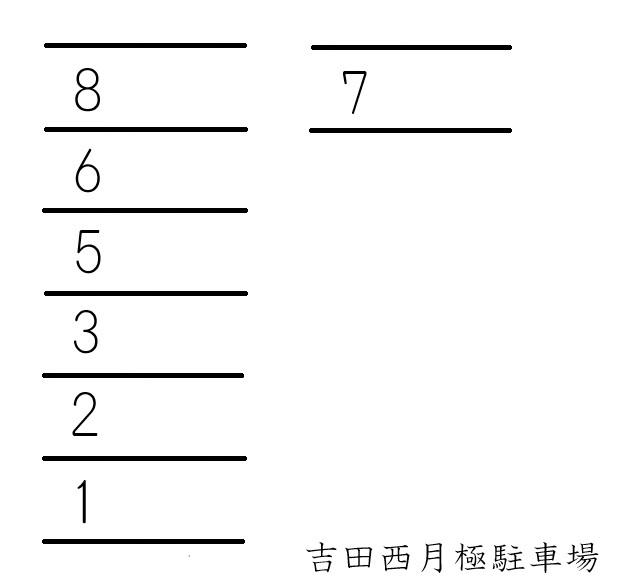 吉田西月極駐車場の駐車配置図
